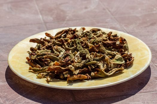 an isolated side view shoot to dried pepper with solid colors. photo has taken at a village at turkey.