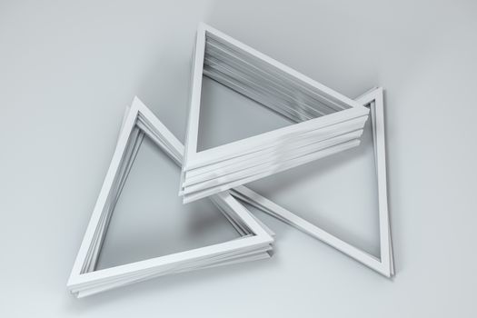 3d rendering, triangle metal framework, industrial background, computer digital background