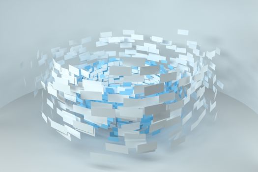 3d rendering, flow square paper, creative background, computer digital background