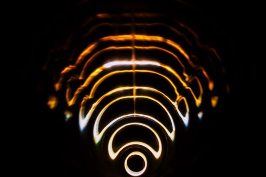 Sound waves in the visible full color in the dark