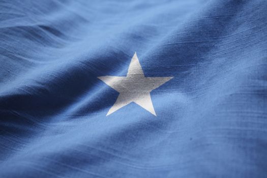 Closeup of Ruffled Somalia Flag, Somalia Flag Blowing in Wind