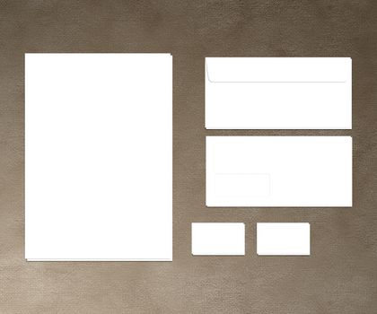 Blank white Stationery template mockup for presentation