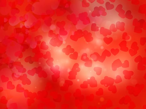 Heart blurred lights on colorfull background, Background with beautiful pink hearts, Hearts texture background