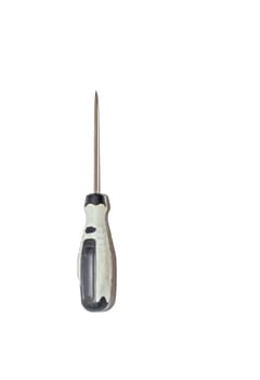 Small gray and black screwdriver isolated on white