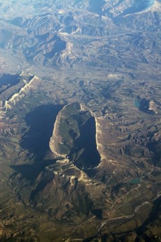 Rugged mountain landscape with escarpment in southern Swiss Alpes, Europe on a sunny winter day