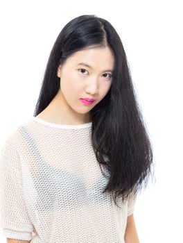 Teenage Asian high school girl, beauty portrait, skincare concept