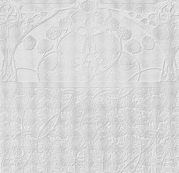 Vintage style art nouveau background texture in light cream gray with subtle relief floral pattern