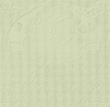 Vintage style art nouveau background texture in pale dirty yellow with subtle relief floral pattern