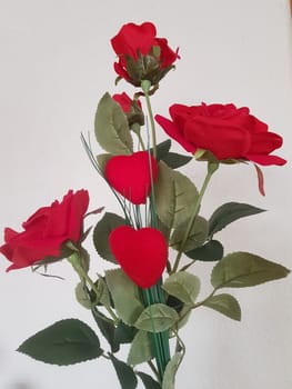Bouquet of red roses on a clear background. Soft focus. Valentine's day, wedding day or engagement