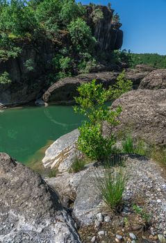 Rocks and stones in the canyon of the Venetikos river, Greece