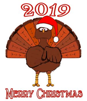 A Christmas Turkey with a message of Merry Christmas for 2019