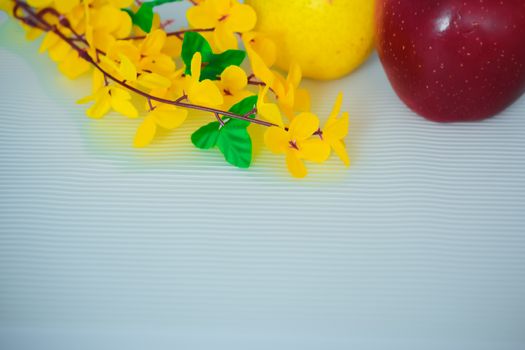 flowers made of artificial materials yellow, acacia flowers