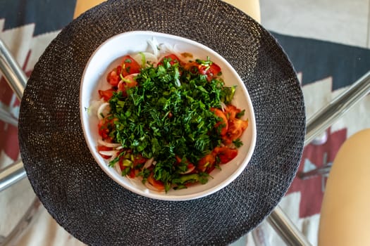 a closeup shoot from above of seasonal salad. photo has taken at aydin/turkey.