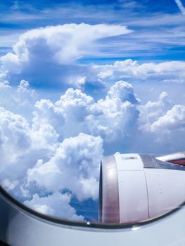 View from an airplane window background