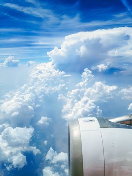 View from an airplane window background