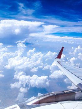 View from an airplane window background