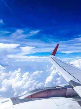 View from an airplane window background