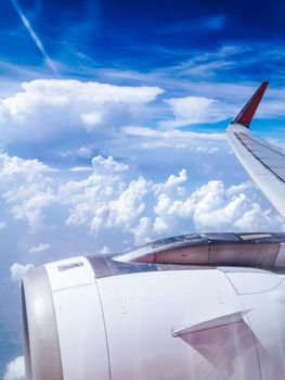 View from an airplane window background