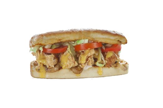 Fried Chicken hoagie sub sandwich