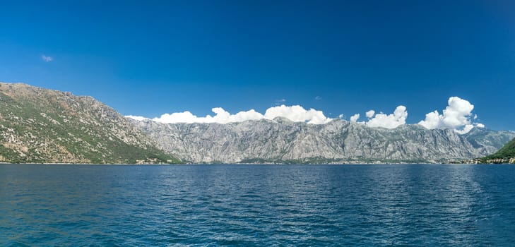 View of the city of Perast in the Bay of Kotor, Montenegro