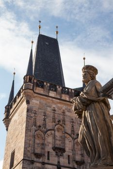 Charles bridge statues in Prague, Czech Republic