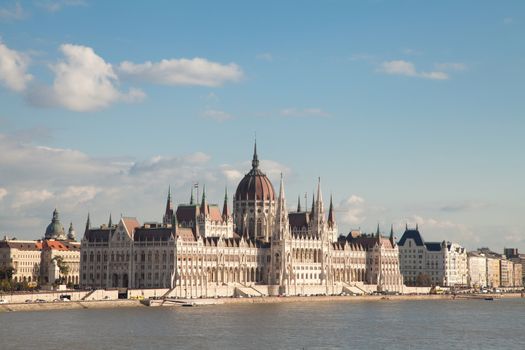 Budapest Parliament in Hungary along the river Danube