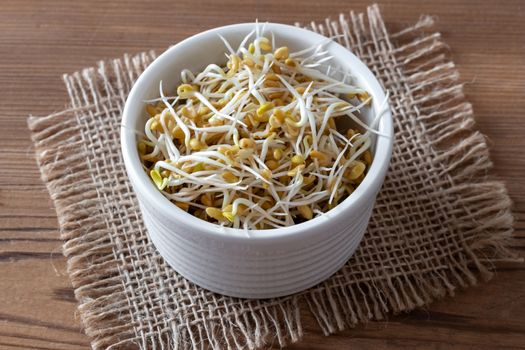 Sprouted fenugreek seeds in a bowl