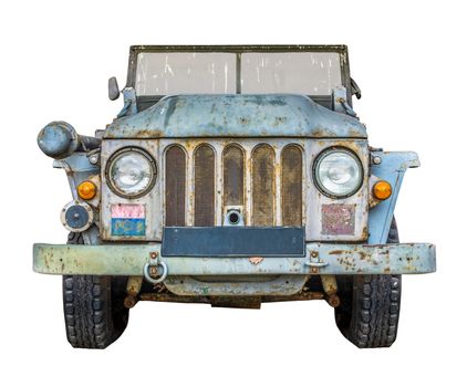 War Era Vintage Army Truck Isolated On A White Background