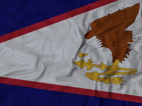 Ruffled Flag of American Samoa Blowing in Wind