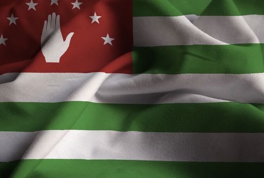 Ruffled Flag of Abkhazia Blowing in Wind