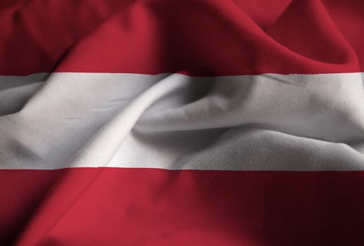 Ruffled Flag of Austria Blowing in Wind