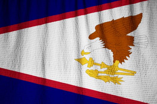 Ruffled Flag of American Samoa Blowing in Wind