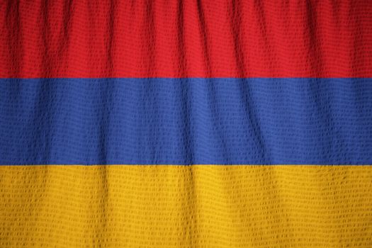 Ruffled Flag of Armenia Blowing in Wind