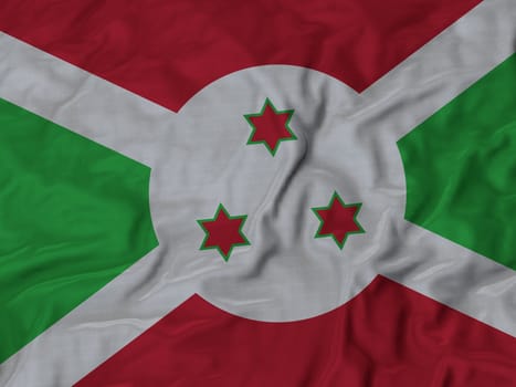 Ruffled Flag of Burundi Blowing in Wind