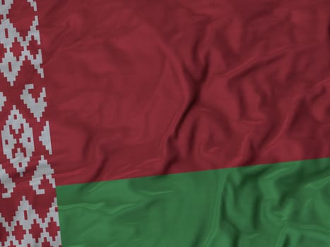 Ruffled Flag of Belarus Blowing in Wind