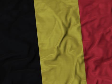 Ruffled Flag of Belgium Blowing in Wind