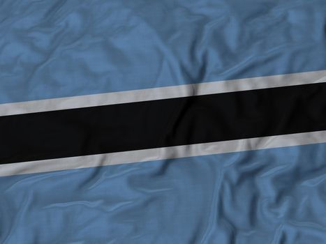 Ruffled Flag of Botswana Blowing in Wind