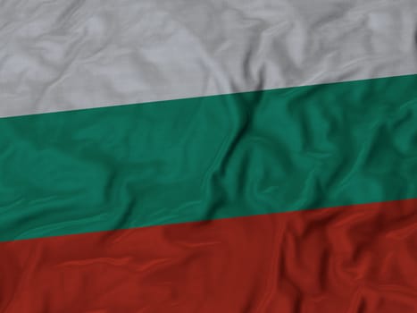 Ruffled Flag of Bulgaria Blowing in Wind