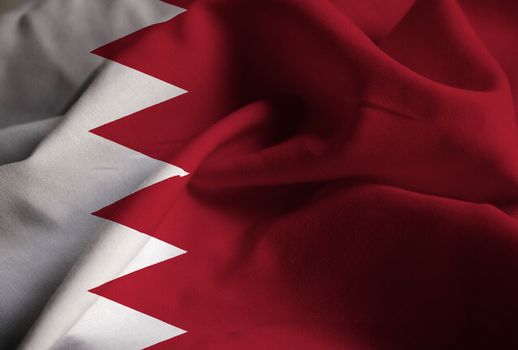 Ruffled Flag of Bahrain Blowing in Wind