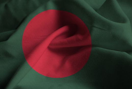 Ruffled Flag of Bangladesh Blowing in Wind