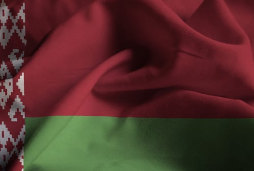 Ruffled Flag of Belarus Blowing in Wind