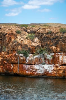 Cliffs of Yardie Creek at the Cape Range National Park close to Exmouth Australia