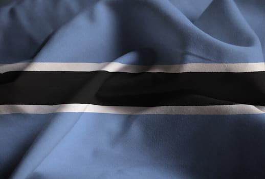 Ruffled Flag of Botswana Blowing in Wind