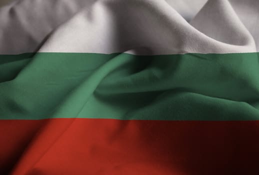 Ruffled Flag of Bulgaria Blowing in Wind