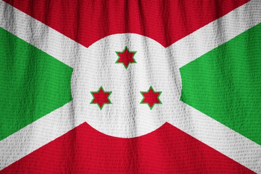 Ruffled Flag of Burundi Blowing in Wind