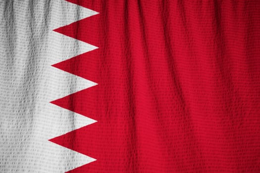 Ruffled Flag of Bahrain Blowing in Wind