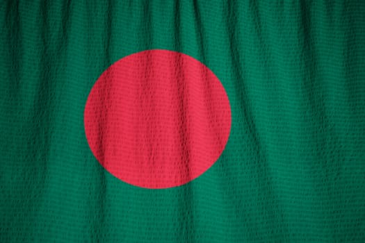 Ruffled Flag of Bangladesh Blowing in Wind