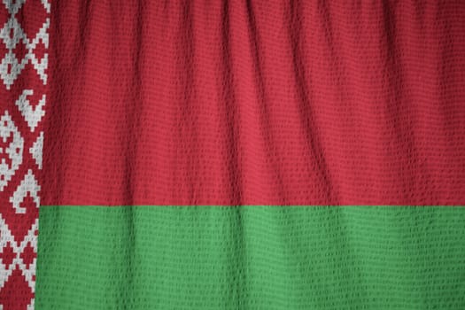 Ruffled Flag of Belarus Blowing in Wind