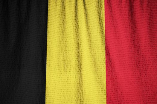 Ruffled Flag of Belgium Blowing in Wind