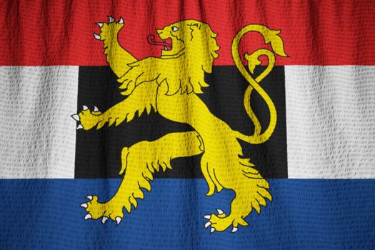 Ruffled Flag of Benelux Blowing in Wind